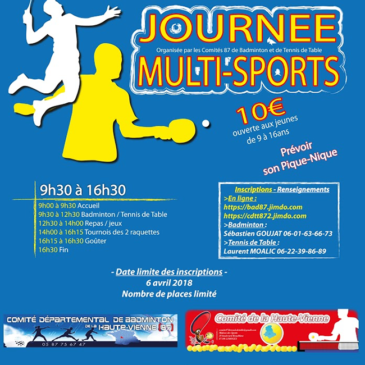 Journée multi-sports (Badminton-Tennis de Table)
